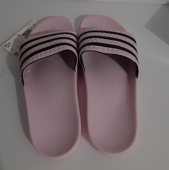 Adidas Womens Slide Sandals Pink & Black Adilette - Picture 6 of 7